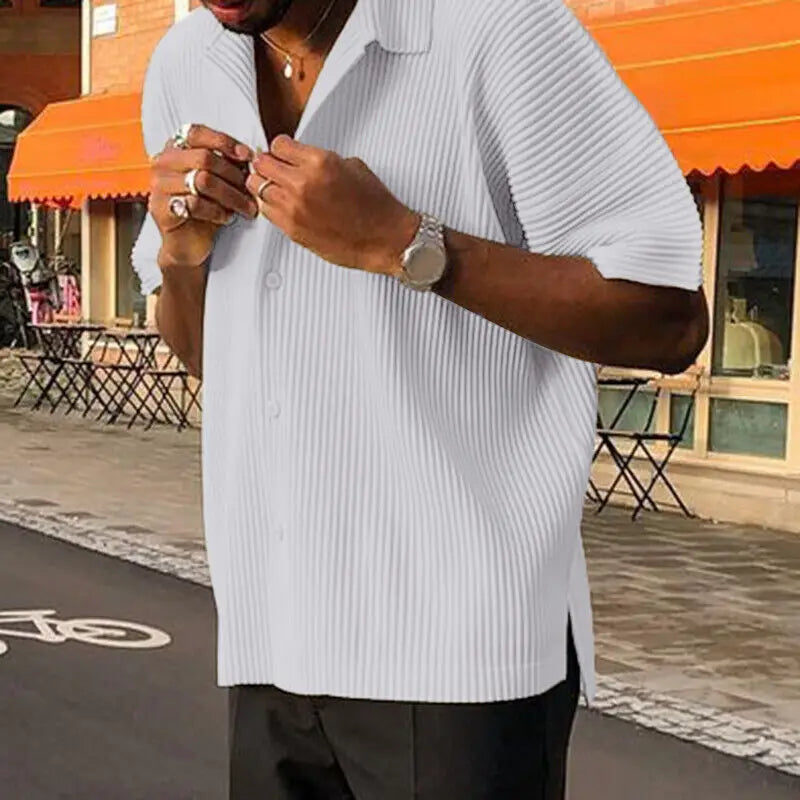 Pleated Short Sleeve Polo