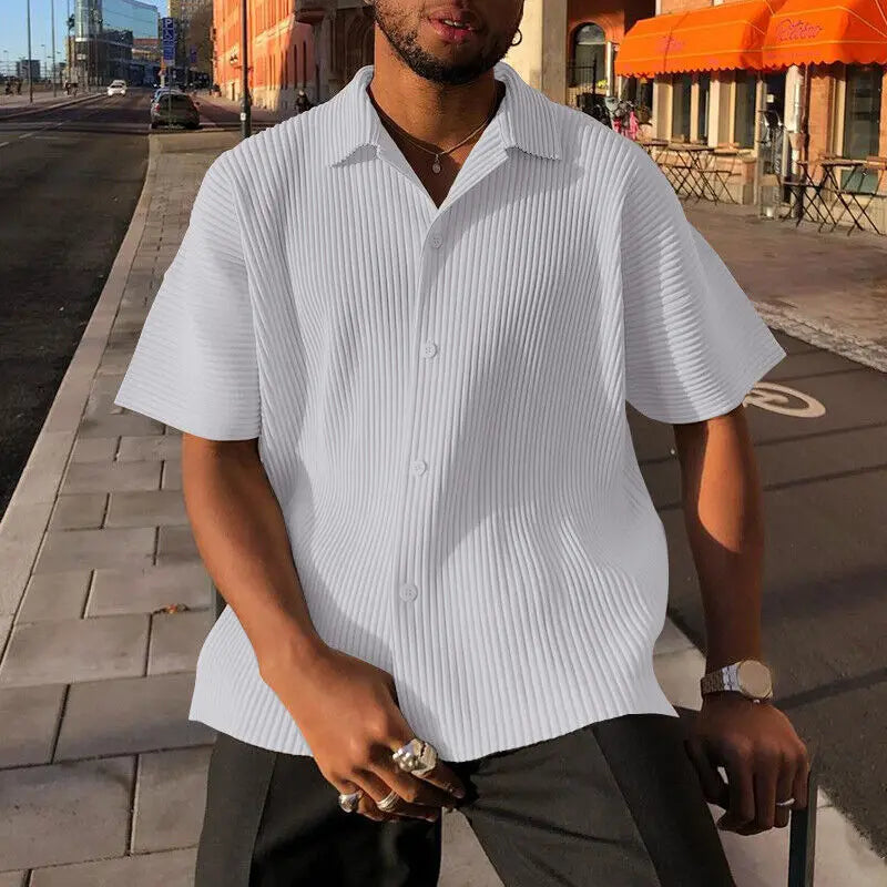Pleated Short Sleeve Polo